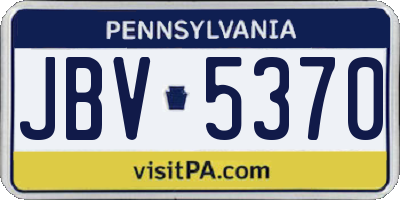 PA license plate JBV5370