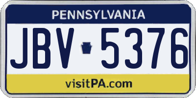 PA license plate JBV5376