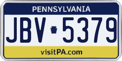 PA license plate JBV5379