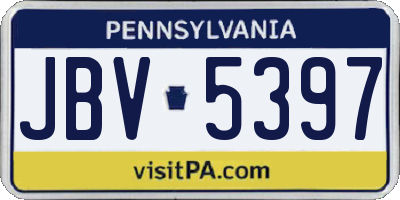PA license plate JBV5397