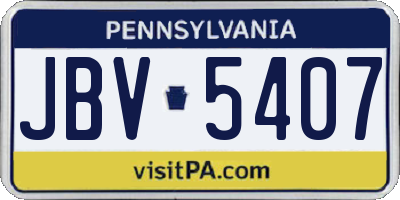 PA license plate JBV5407
