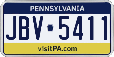 PA license plate JBV5411
