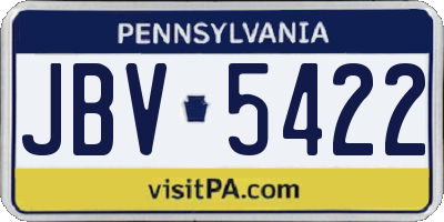 PA license plate JBV5422