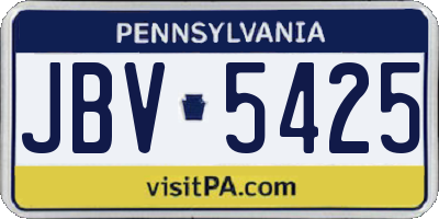 PA license plate JBV5425