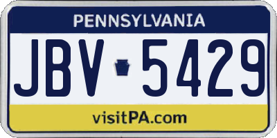 PA license plate JBV5429