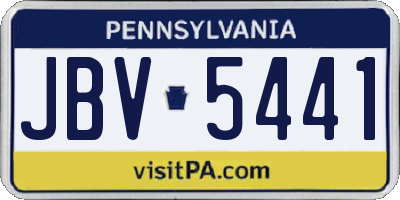 PA license plate JBV5441