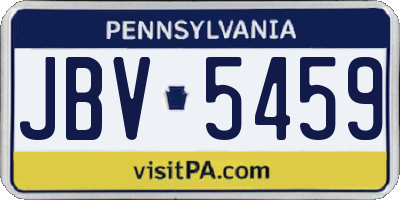 PA license plate JBV5459