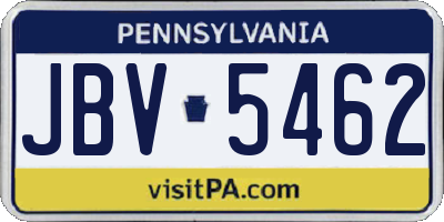 PA license plate JBV5462