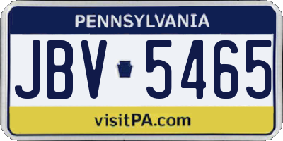 PA license plate JBV5465