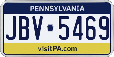 PA license plate JBV5469