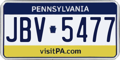 PA license plate JBV5477