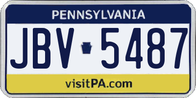 PA license plate JBV5487