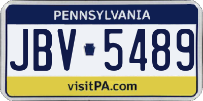 PA license plate JBV5489