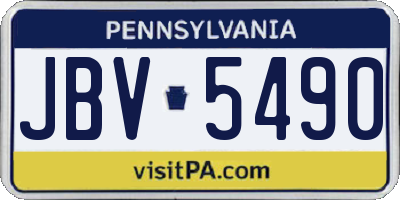 PA license plate JBV5490