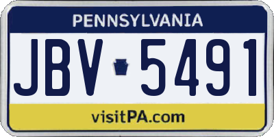 PA license plate JBV5491