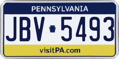 PA license plate JBV5493