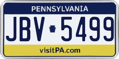 PA license plate JBV5499