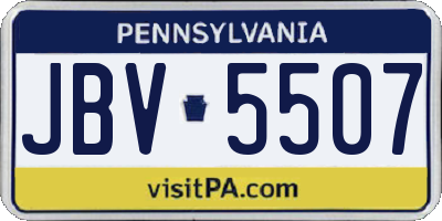 PA license plate JBV5507