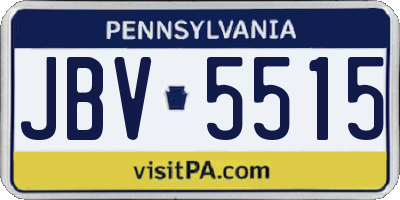 PA license plate JBV5515