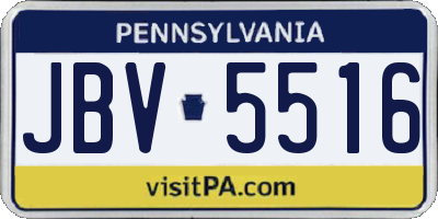 PA license plate JBV5516