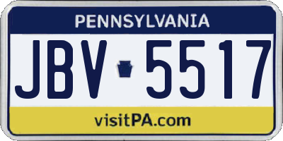 PA license plate JBV5517