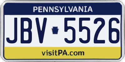 PA license plate JBV5526