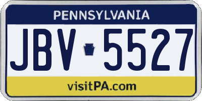 PA license plate JBV5527