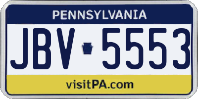 PA license plate JBV5553