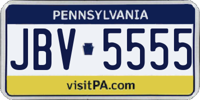 PA license plate JBV5555