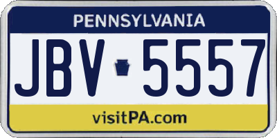 PA license plate JBV5557