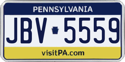 PA license plate JBV5559
