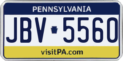PA license plate JBV5560