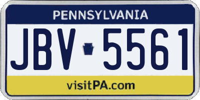PA license plate JBV5561