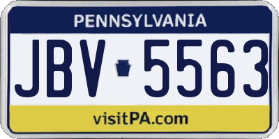 PA license plate JBV5563