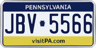 PA license plate JBV5566