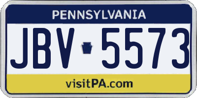 PA license plate JBV5573