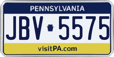 PA license plate JBV5575