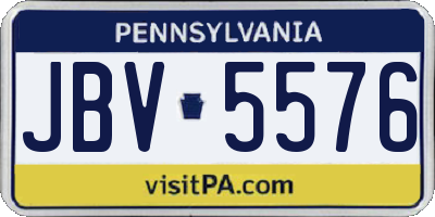 PA license plate JBV5576