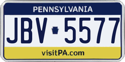 PA license plate JBV5577