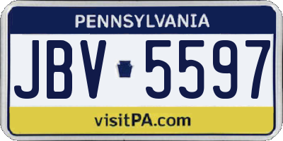 PA license plate JBV5597