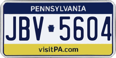 PA license plate JBV5604