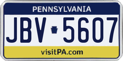 PA license plate JBV5607