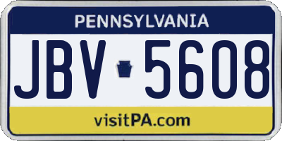 PA license plate JBV5608