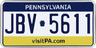 PA license plate JBV5611