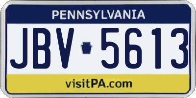 PA license plate JBV5613