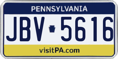 PA license plate JBV5616
