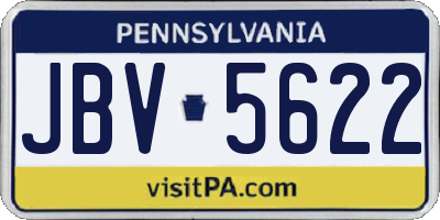 PA license plate JBV5622