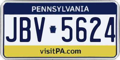 PA license plate JBV5624
