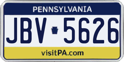 PA license plate JBV5626