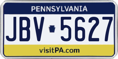 PA license plate JBV5627